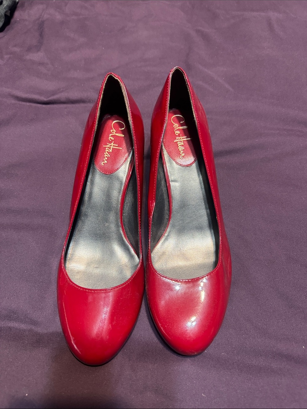 Cole Haan Red Patent Leather Round-Toe Pumps (new w/o box)
